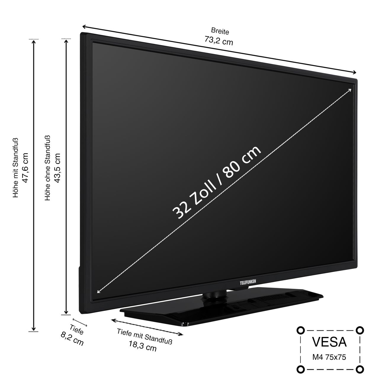 Telefunken Telefunken D32H554X2CWII 32 Zoll Fernseher / Android TV (HD-ready, HDR, Triple-Tuner)