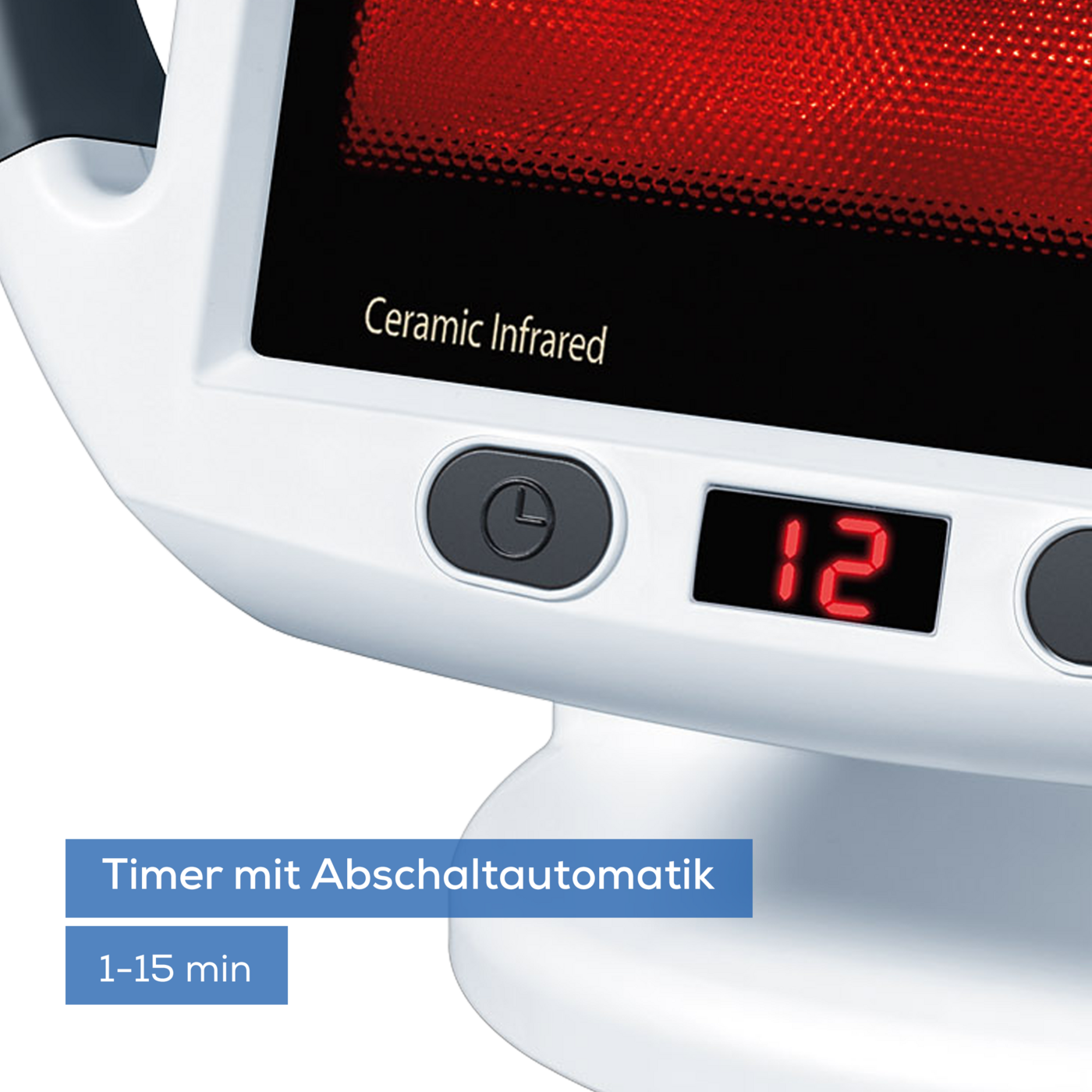 Beurer Infrarot-Wärmestrahler IL 50-Extra große Infrarotlampe mit Timer, Abschaltautomatik & Keramik Glasscheibe