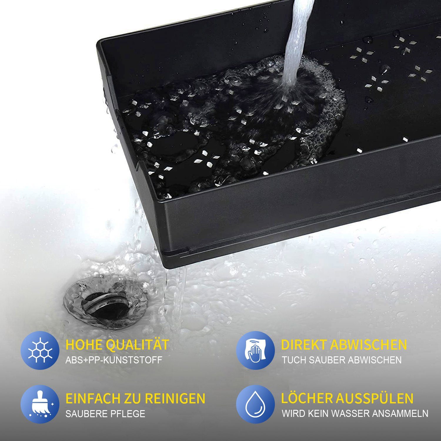 Kpaloft Ablageregal 2-stöckiger Organizer mit 4 Haken 2 Etagen & 1 Hängebeche, Spülschrankregal Waschbecken Regal, Unter der Spüle Schiebeschrank Regal Organizer für Badezimmer, Küchen