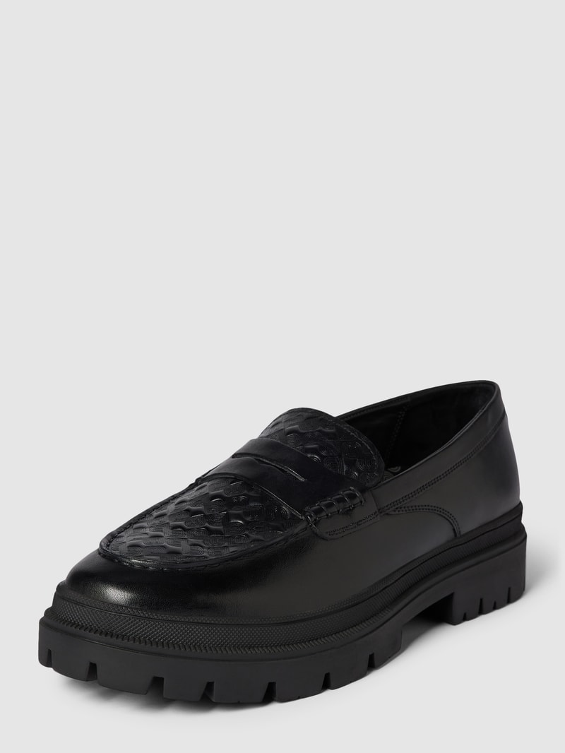 Penny-Loafer aus Leder mit Logo-Prägung Modell 'Bobby Antik' in schwarz