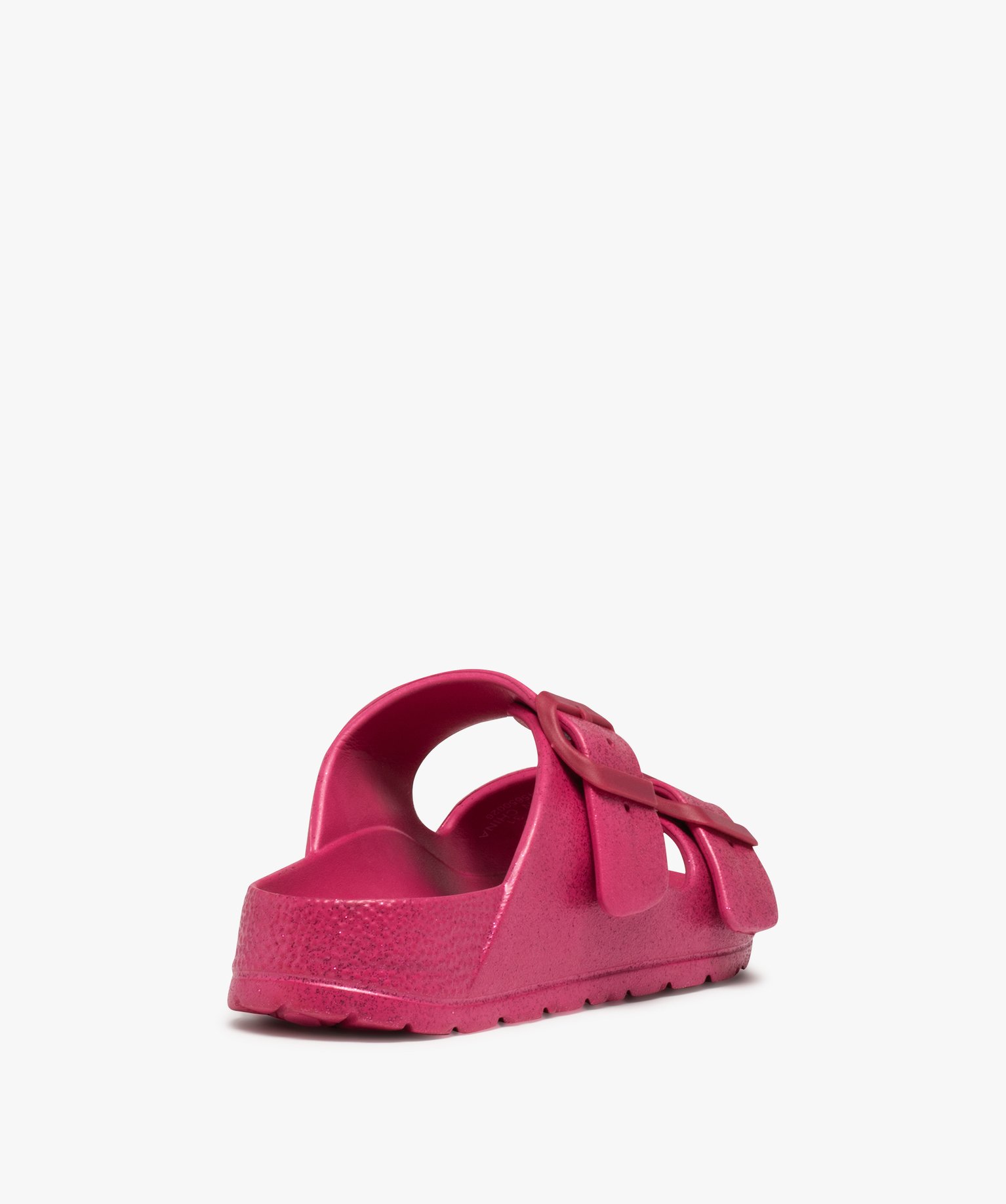 Mules de piscine fille pailletées à brides ajustables fuchsia | GEMO