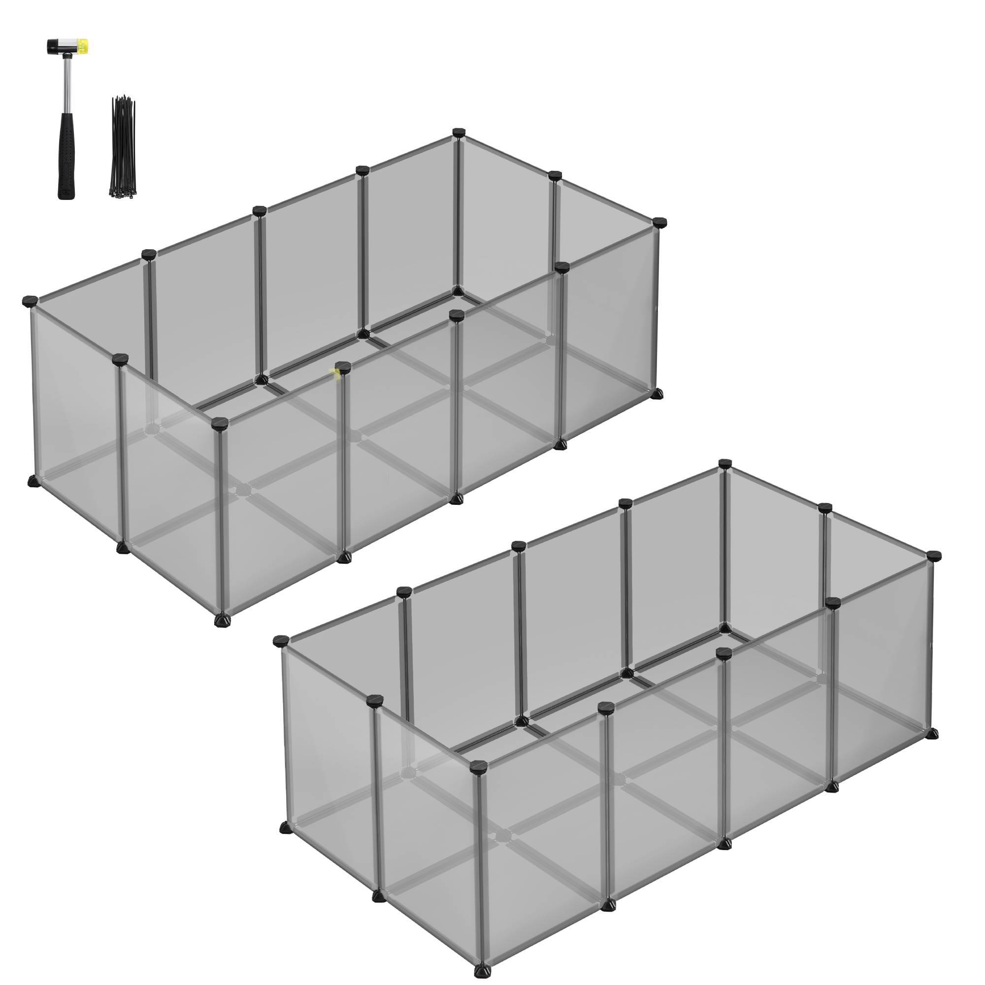SONGMICS SONGMICS 2er set L-XL Freigehege mit Bodenplatten