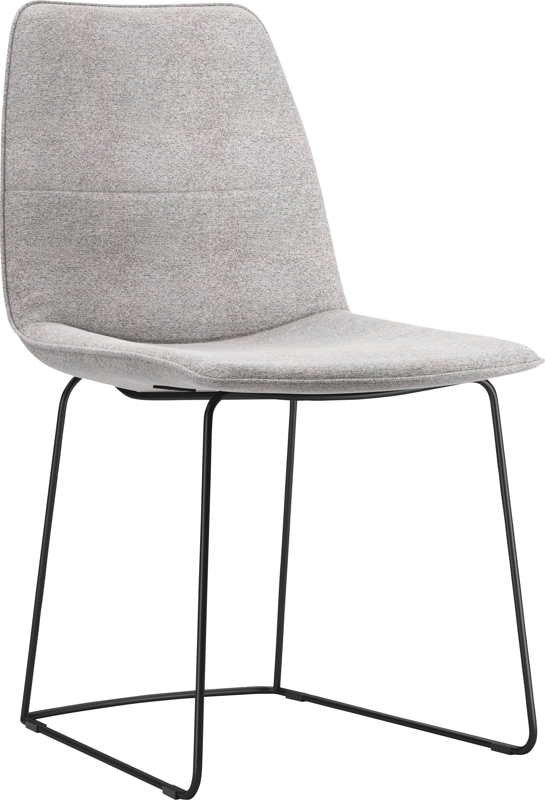 freistil ROLF BENZ Schalenstuhl 117 (2 St), mit schmalem Metallgestell in Schwarz, ohne Armlehne