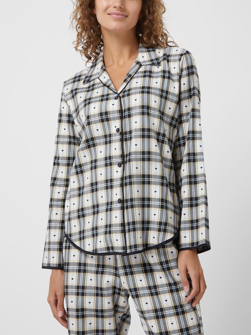 Pyjama-Oberteil aus Flanell in offwhite