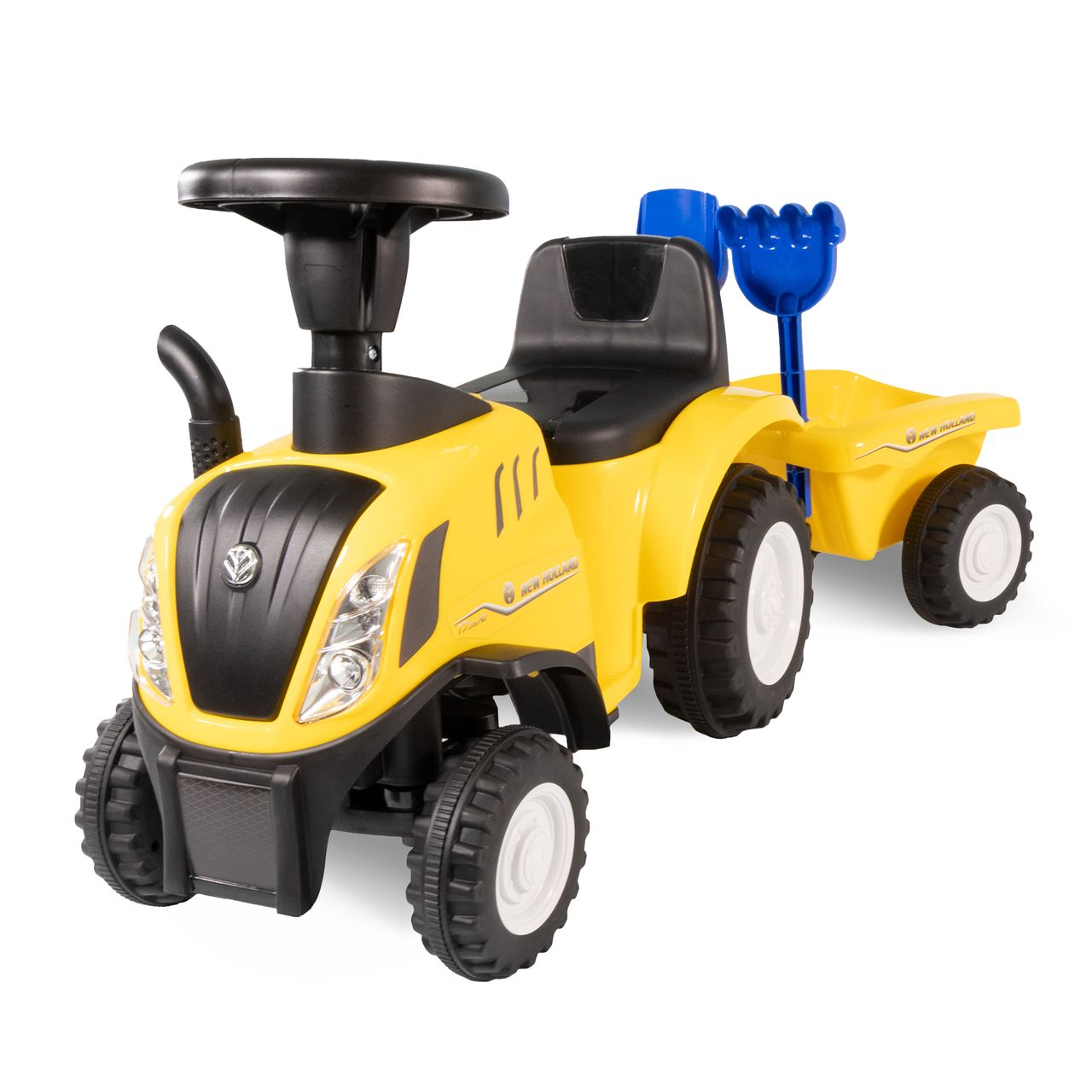 Lemodo Rutschauto Traktor New Holland mit Anhänger, blau