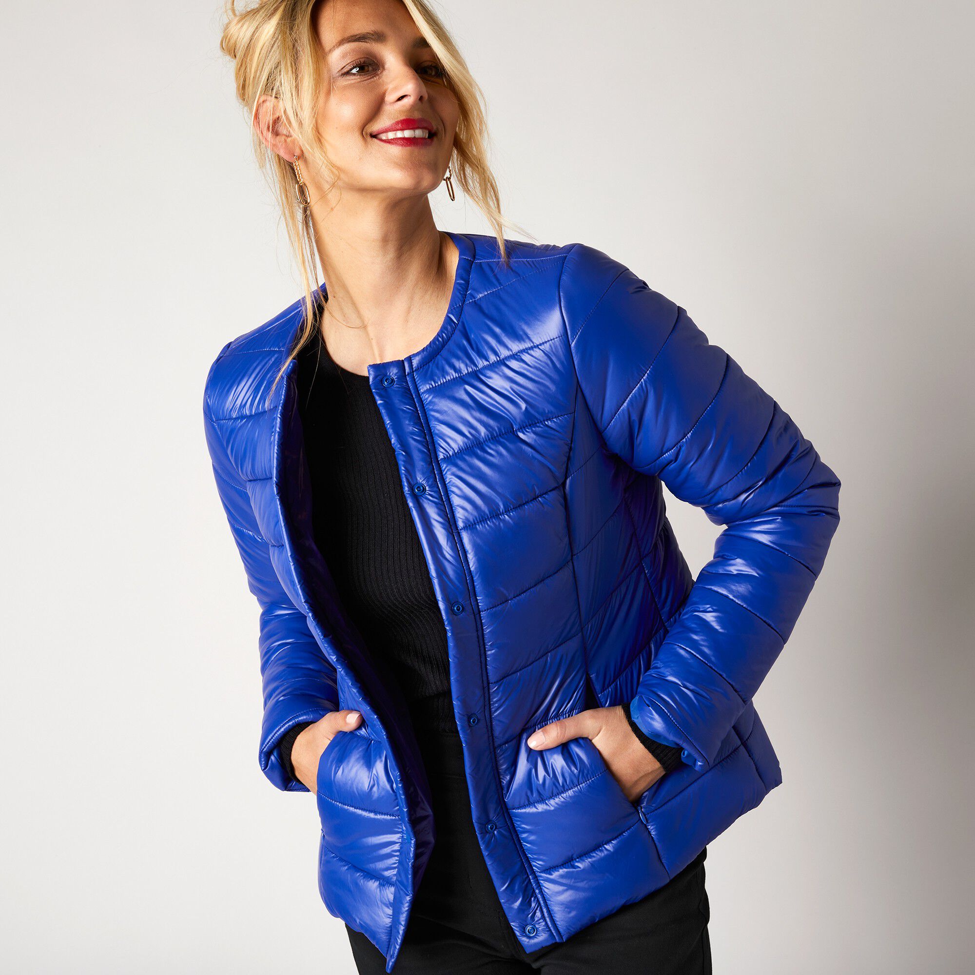 Veste doudoune col rond, déperlante