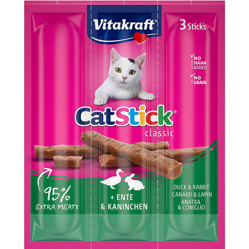 Vitakraft Cat-Stick 3-pk, And/kanin