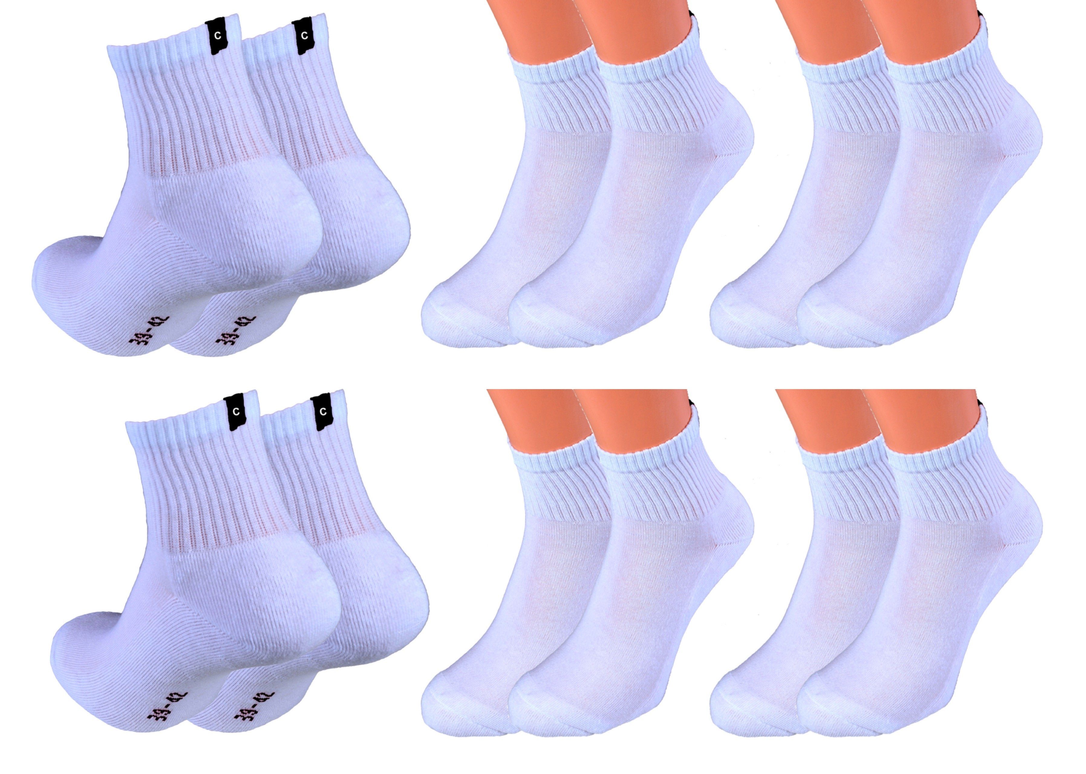 Cocain underwear Kurzsocken Kurzsocken Damen Herren schwarz weiß (6-Paar) Frotteesohle
