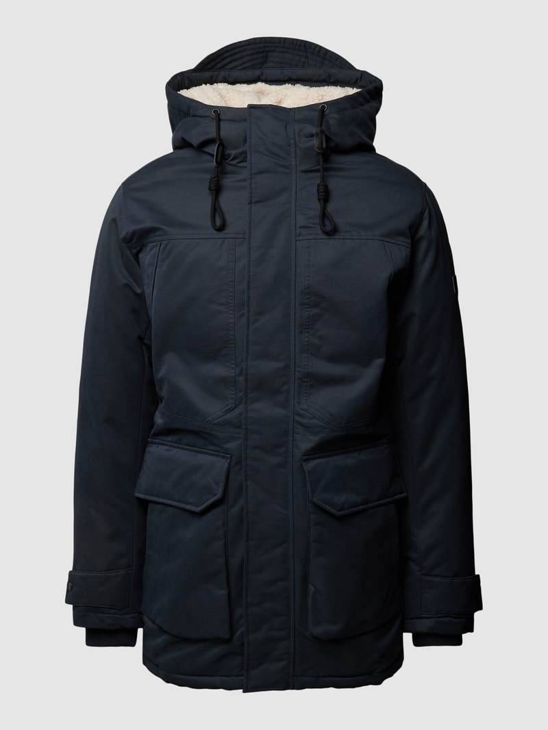 Parka mit Pattentaschen Modell 'ECLIP' in dunkelblau