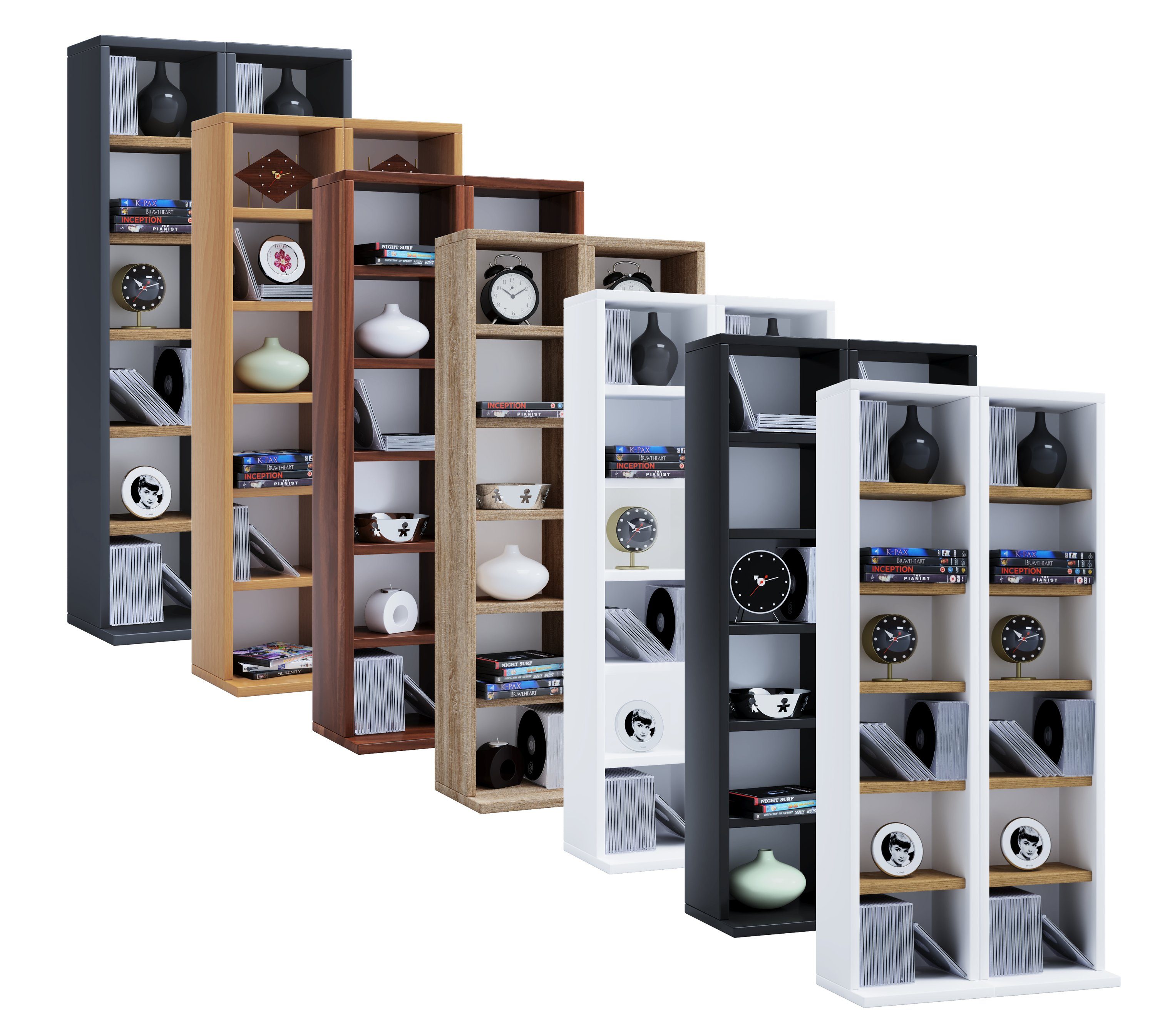 VCM CD-Regal Holz CD DVD Stand Regal Schrank Ständer Milano, 1-tlg.