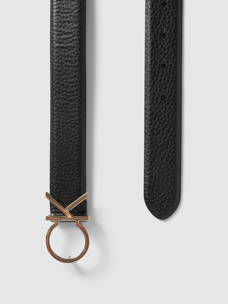 Ledergürtel mit Label-Detail in schwarz