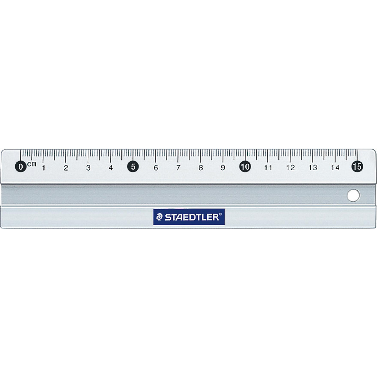 Lineal Aluminium, 15 cm, mit Anti-Rutsch-Pads