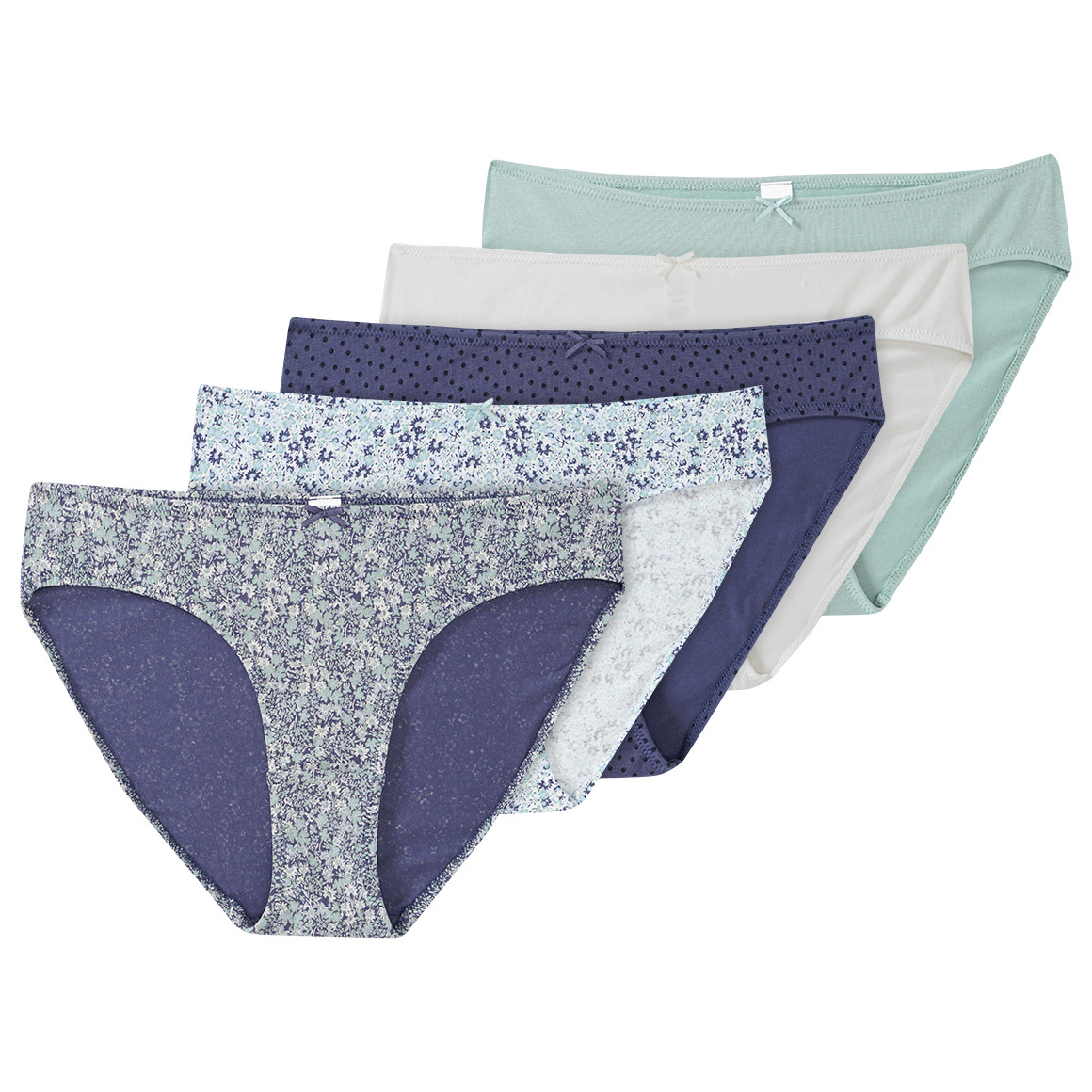 5 Damen Slips im Muster-Mix