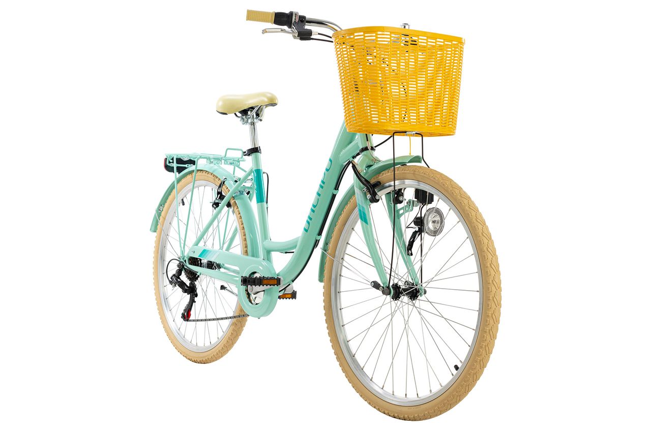 KS Cycling Damenfahrrad 26'' Cantaloupe mint mit Korb RH 44 cm