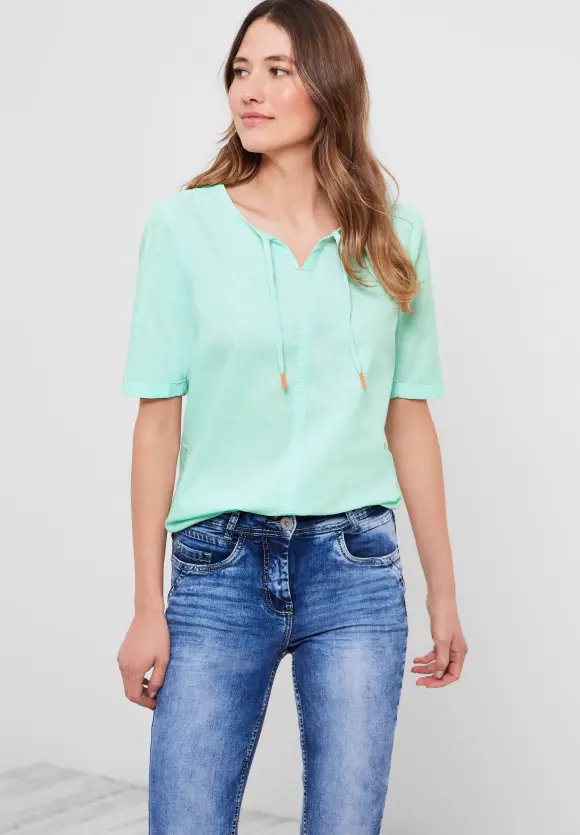 CECIL Leinen Bluse in Unifarbe