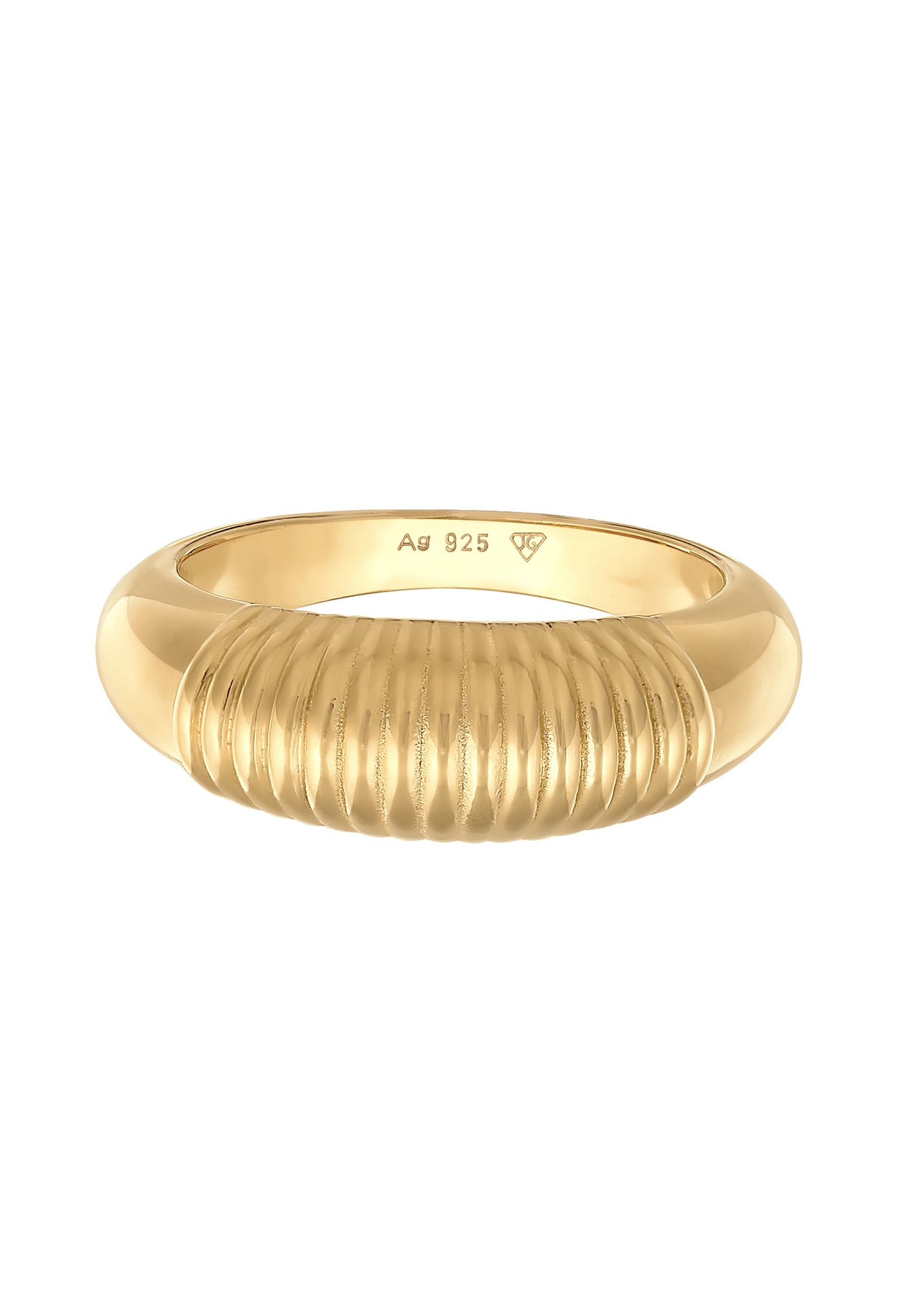 Inel Elli PREMIUM pentru femei cu design gros și nervuri, din argint 925 placat cu rodiu, Elli PREMIUM