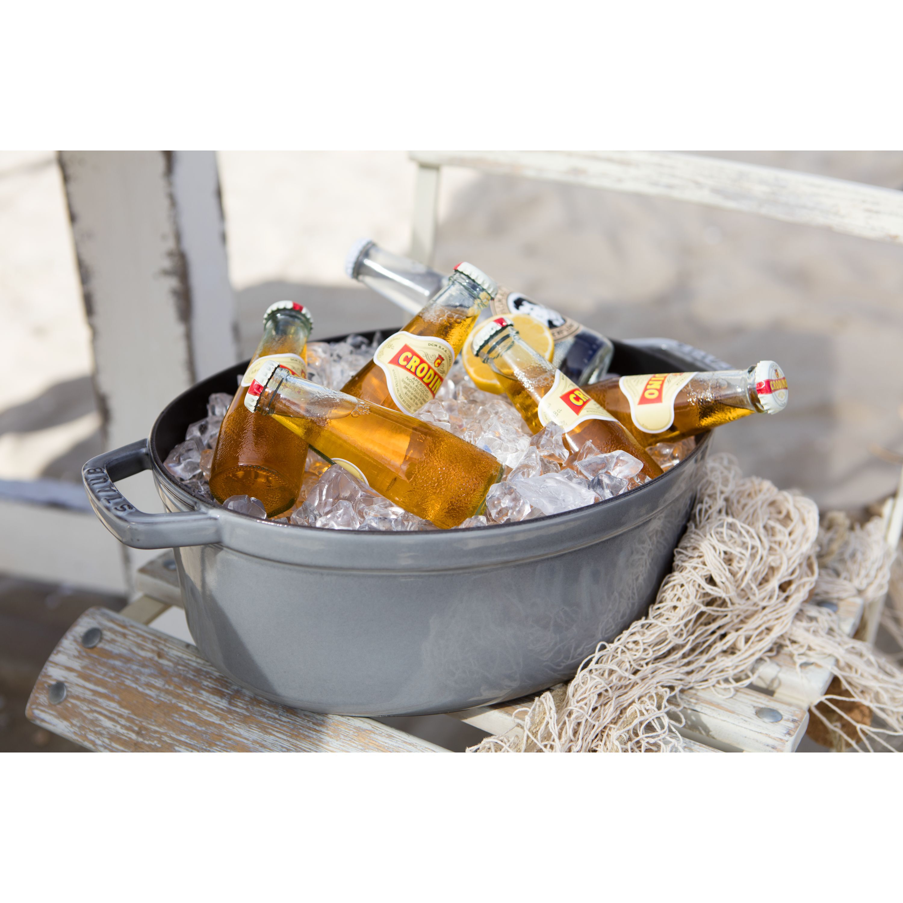 Cocotte 31 cm, oval, Graphit-Grau, Gusseisen