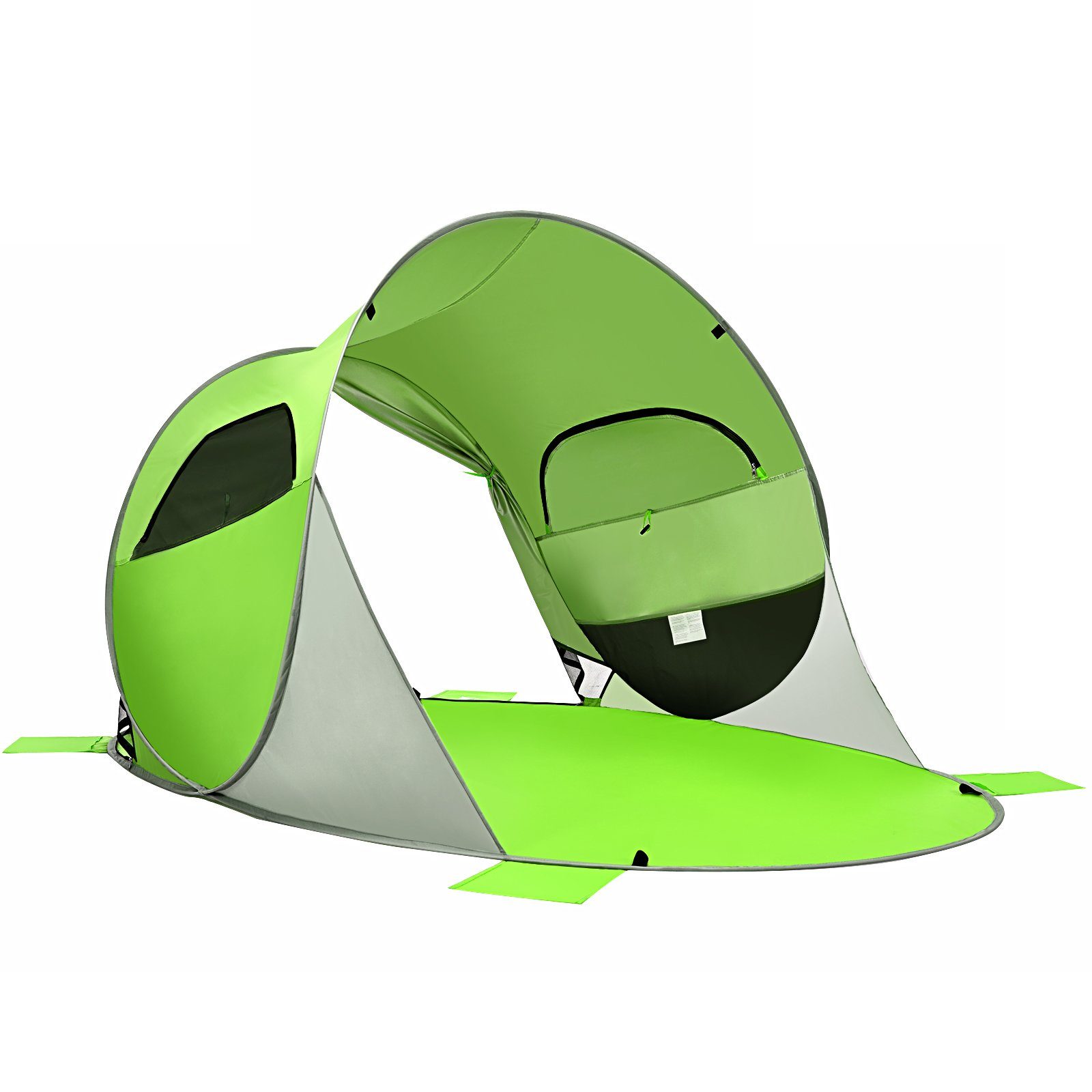COSTWAY Strandmuschel Pop Up Strandzelt, Personen: 4, mit Tragetasche, Sandtaschen
