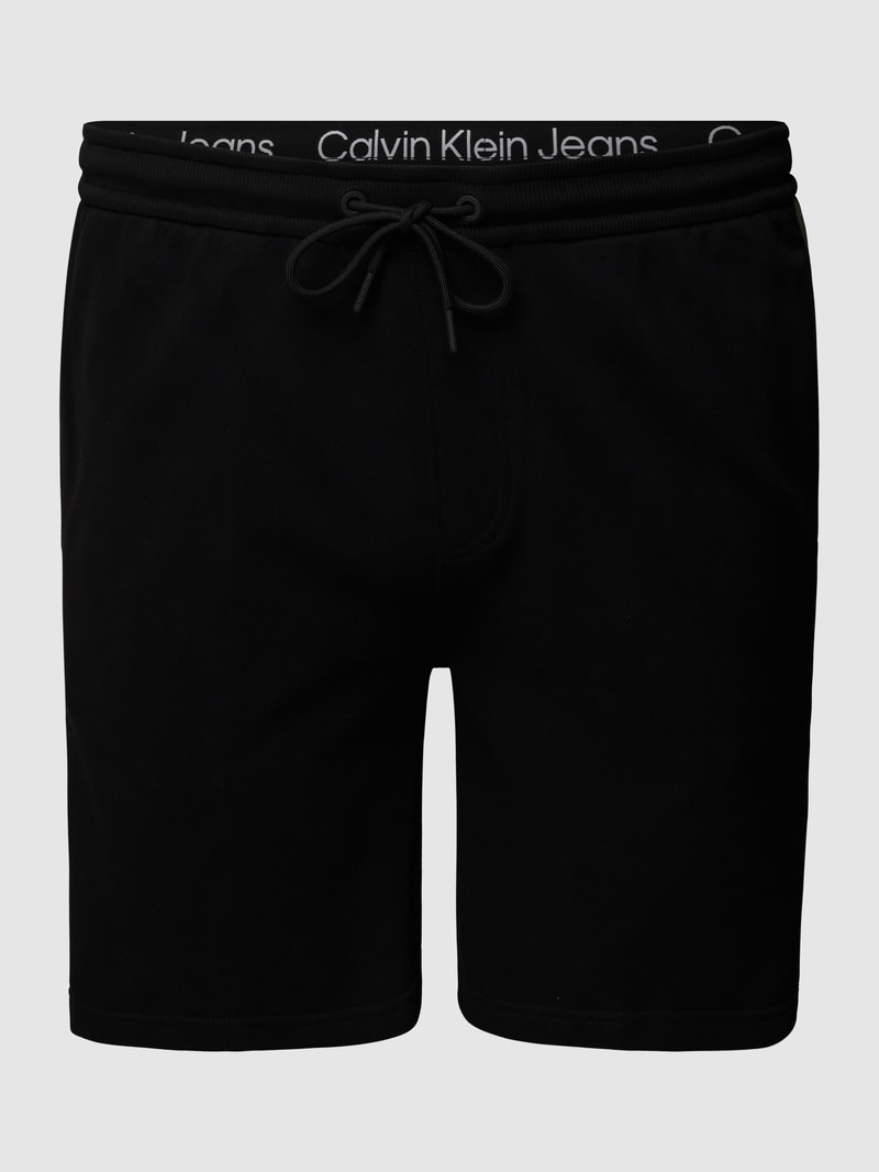 PLUS SIZE Sweatshorts mit Galonstreifen in schwarz