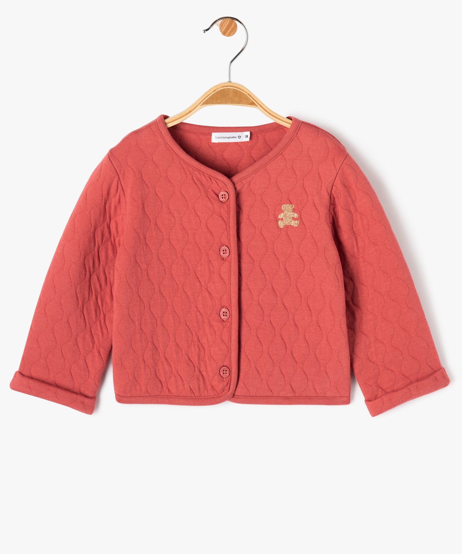Sweat matelassé boutonné bébé fille - LuluCastagnette rose fonce | GEMO