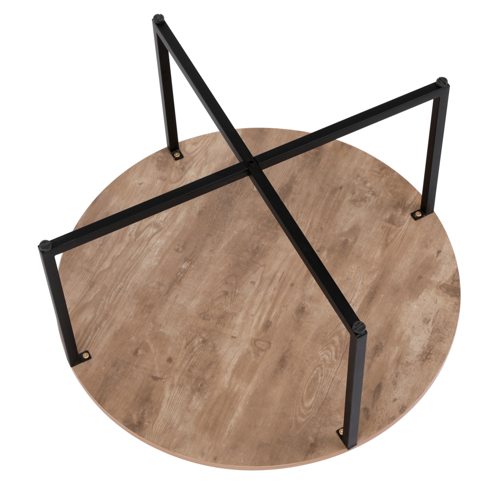 Happy Home Happy Home runder Couchtisch Beistelltisch HWT50-HOL Holzoptik