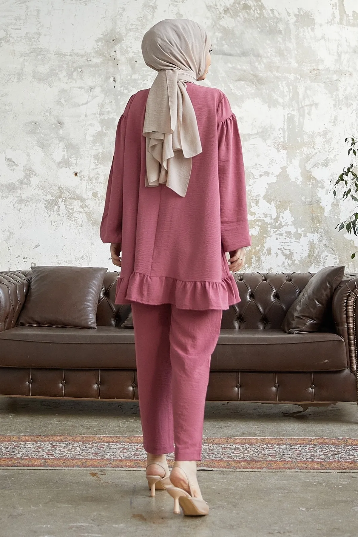 InStyle  Lively Rock-Rüschen-Doppelset – Dusty Rose