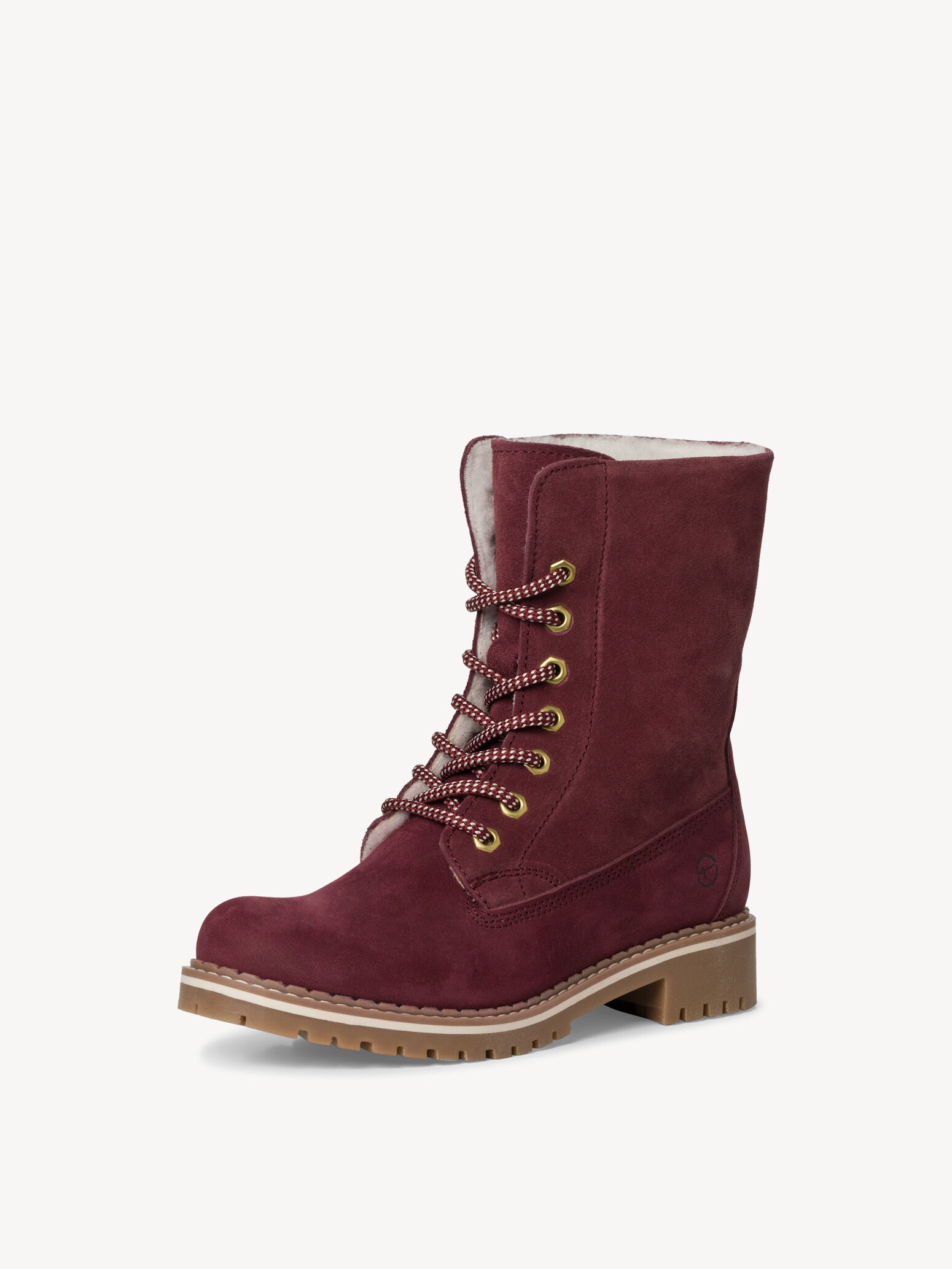 Bottine en cuir - rouge doublure chaude