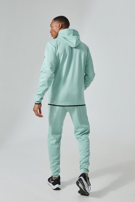 Active Colorblock Trainingsanzug mit Kapuze und Trichterkragen