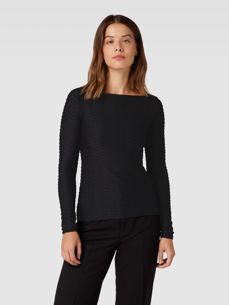 Longsleeve mit Strukturmuster in schwarz