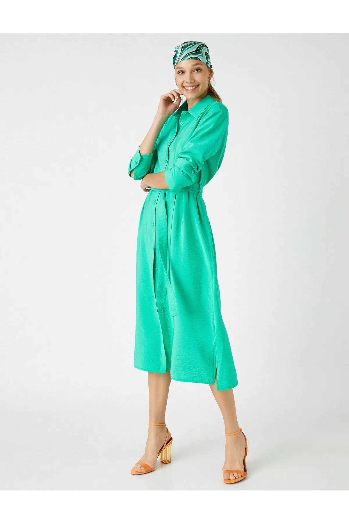Koton  Midi-Hemdkleid aus Modal-Mix