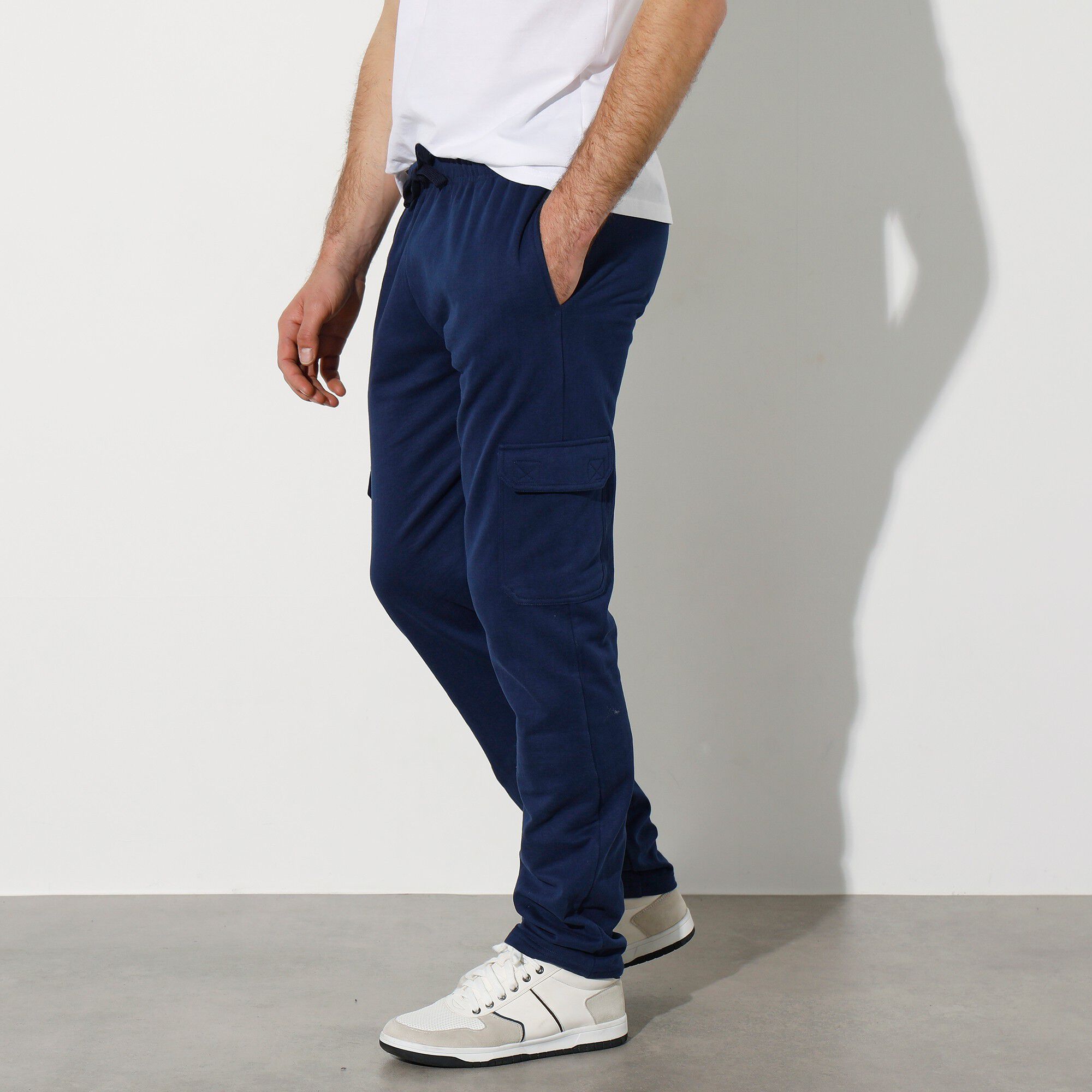 Pantalon molleton cargo bas droits