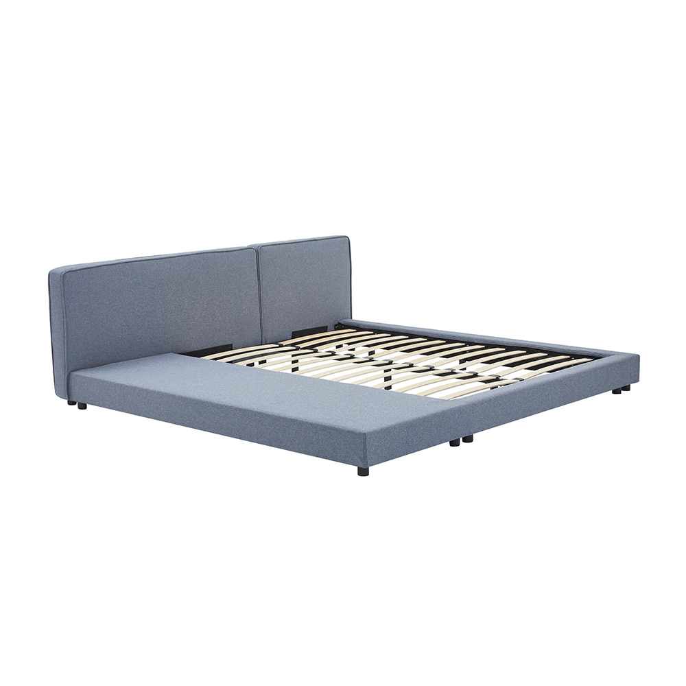 Home Deluxe HOME DELUXE Bett mit Ablage GALAXIS – 140 x 200 cm  Grau mit Matratze H2/H3
