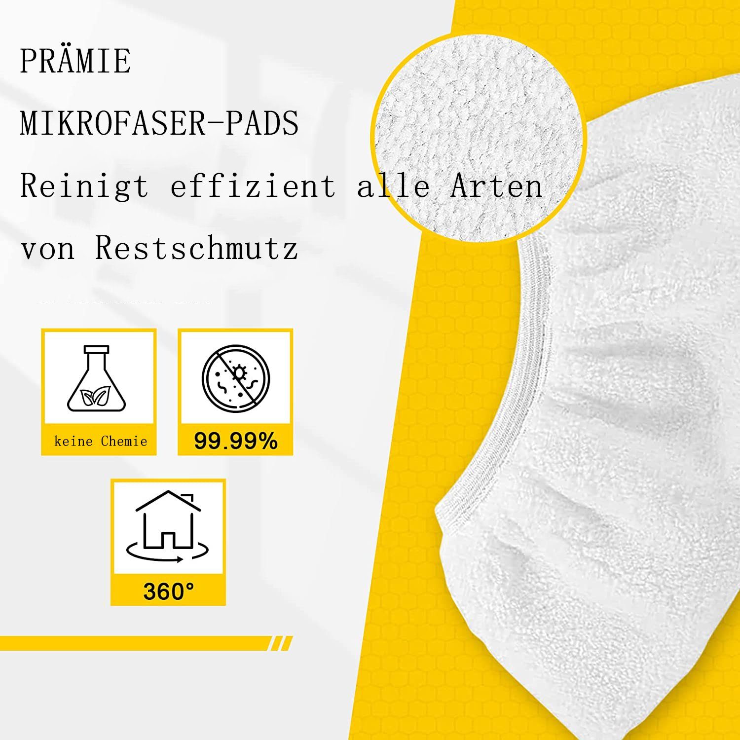 GelldG Dampfreiniger 8 Mikrofaser-Überzugsset Kompatibel für Kärcher Dampfreiniger Zubehör