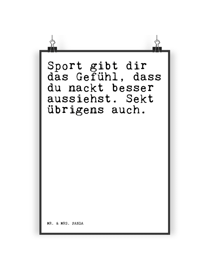 Mr. & Mrs. Panda Poster Sport gibt dir das... mit Spruch in Weiß günstig kaufen