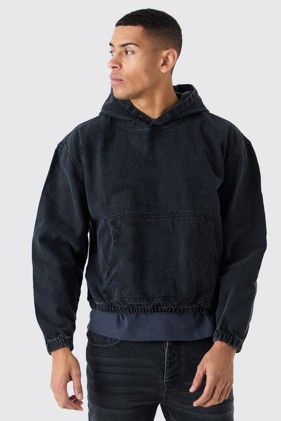 Kastiger Denim-Hoodie