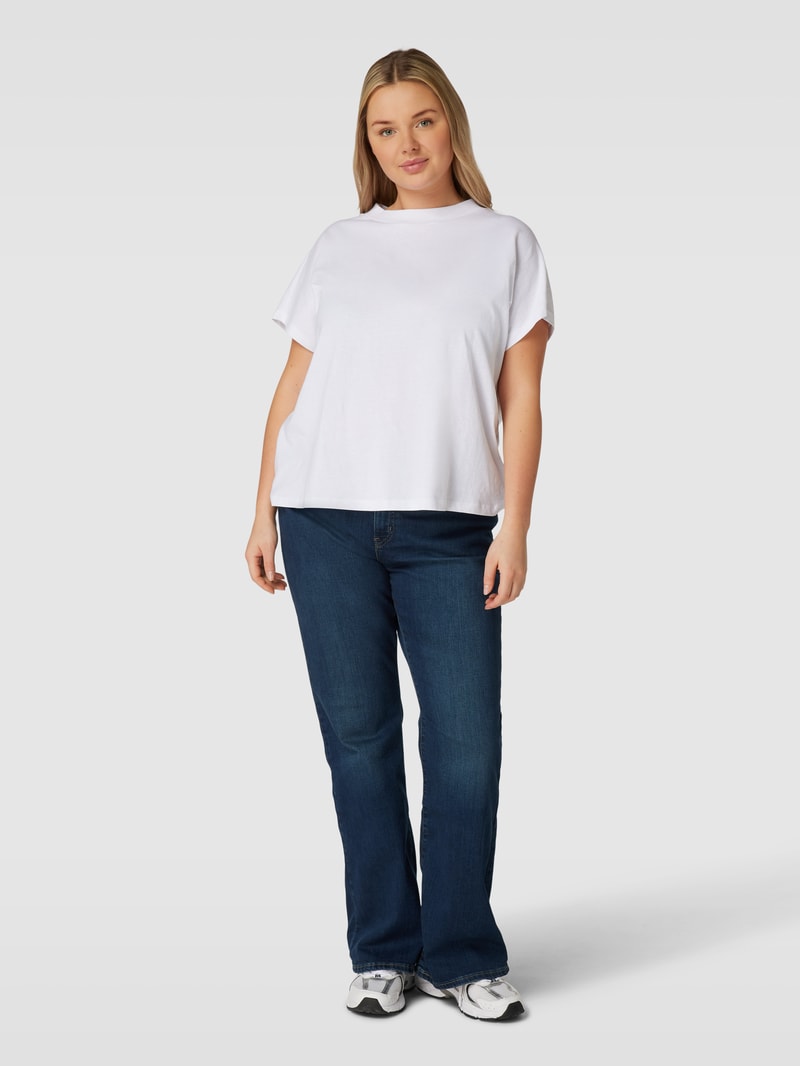 PLUS SIZE Flared Cut Jeans mit Label-Patch Modell '726' in dunkelblau