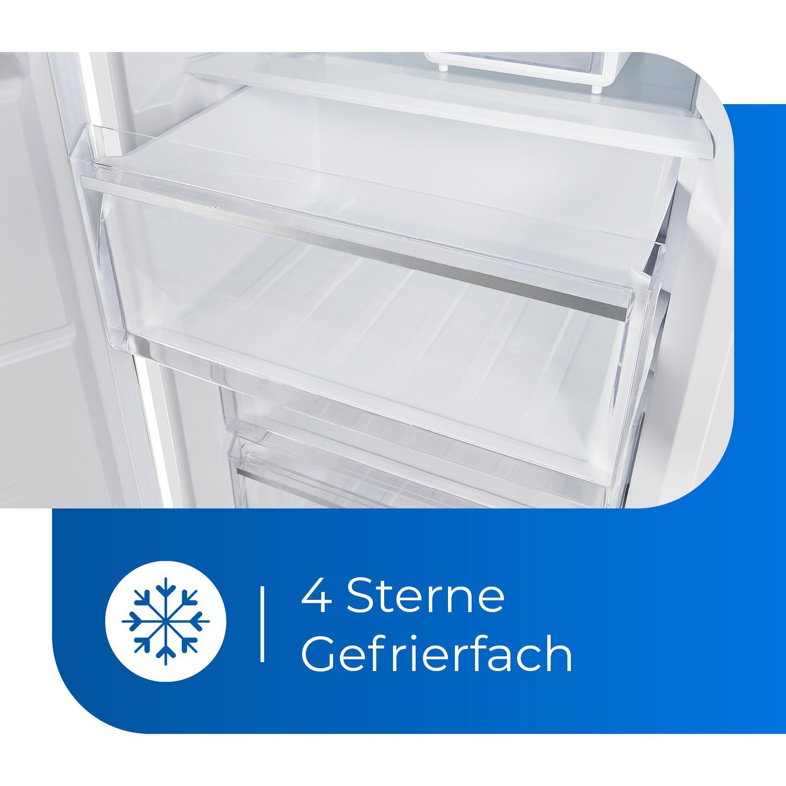 exquisit Gefrierschrank GS295-NF-H-040E, 185 cm hoch, 60 cm breit, NoFrost, Display, Schnellgefrieren