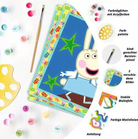 CreArt Peppa Pig - Malen nach Zahlen für Kinder ab 5 Jahren