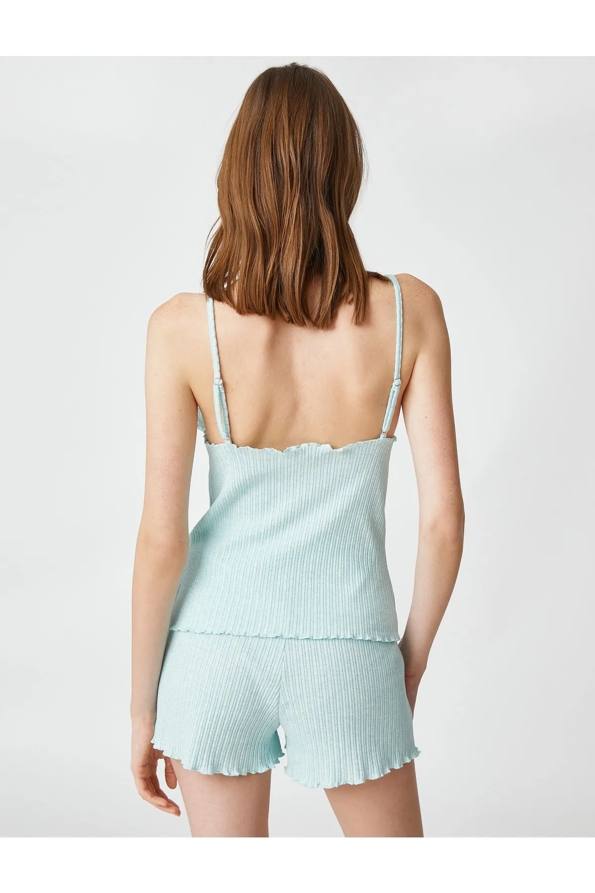 Koton  Strappy-Pyjama-Oberteil, strukturiert, mit V-Ausschnitt, gerafft