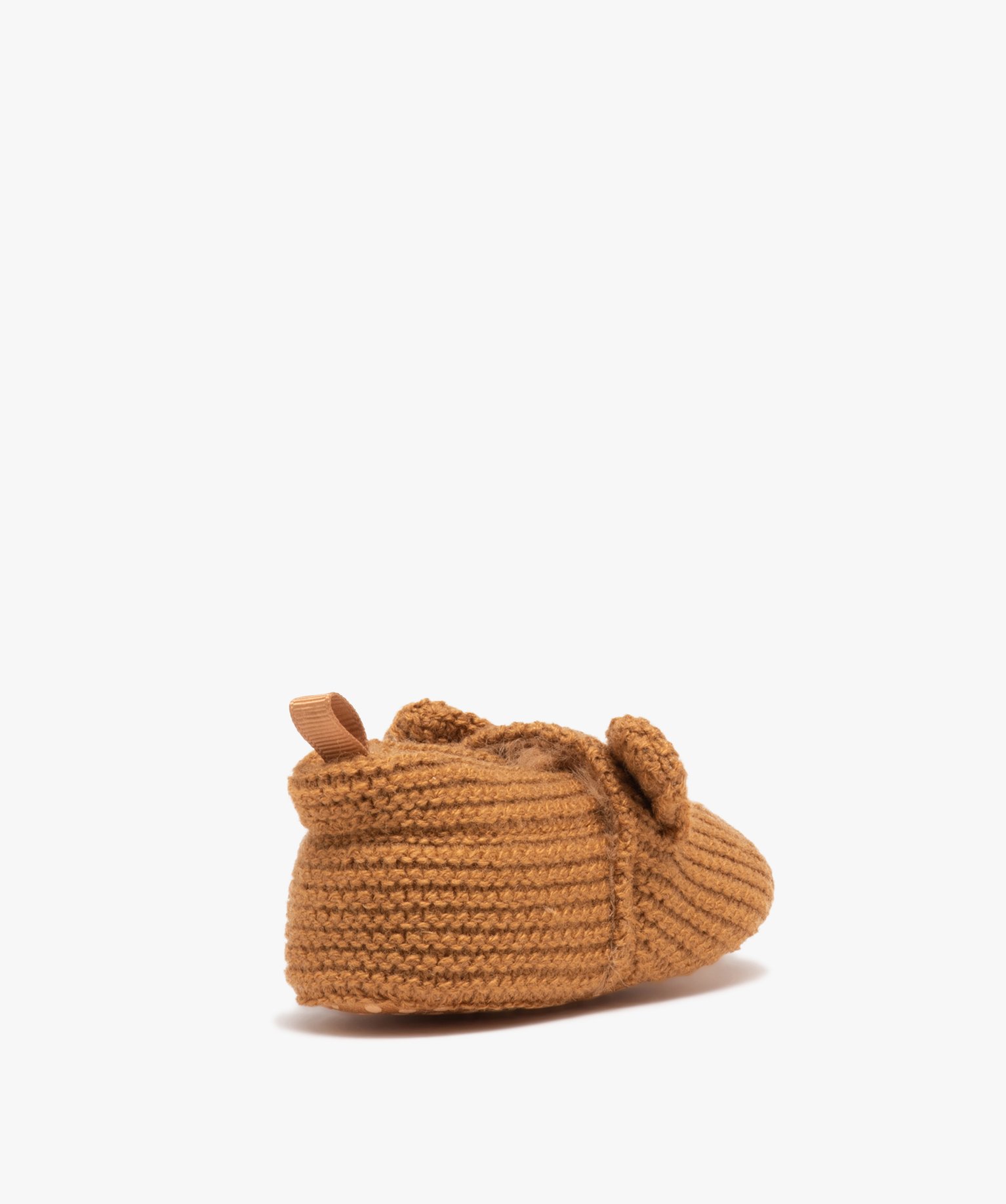 Chaussons de naissance bébé Garçon ourson en tricot beige | GEMO