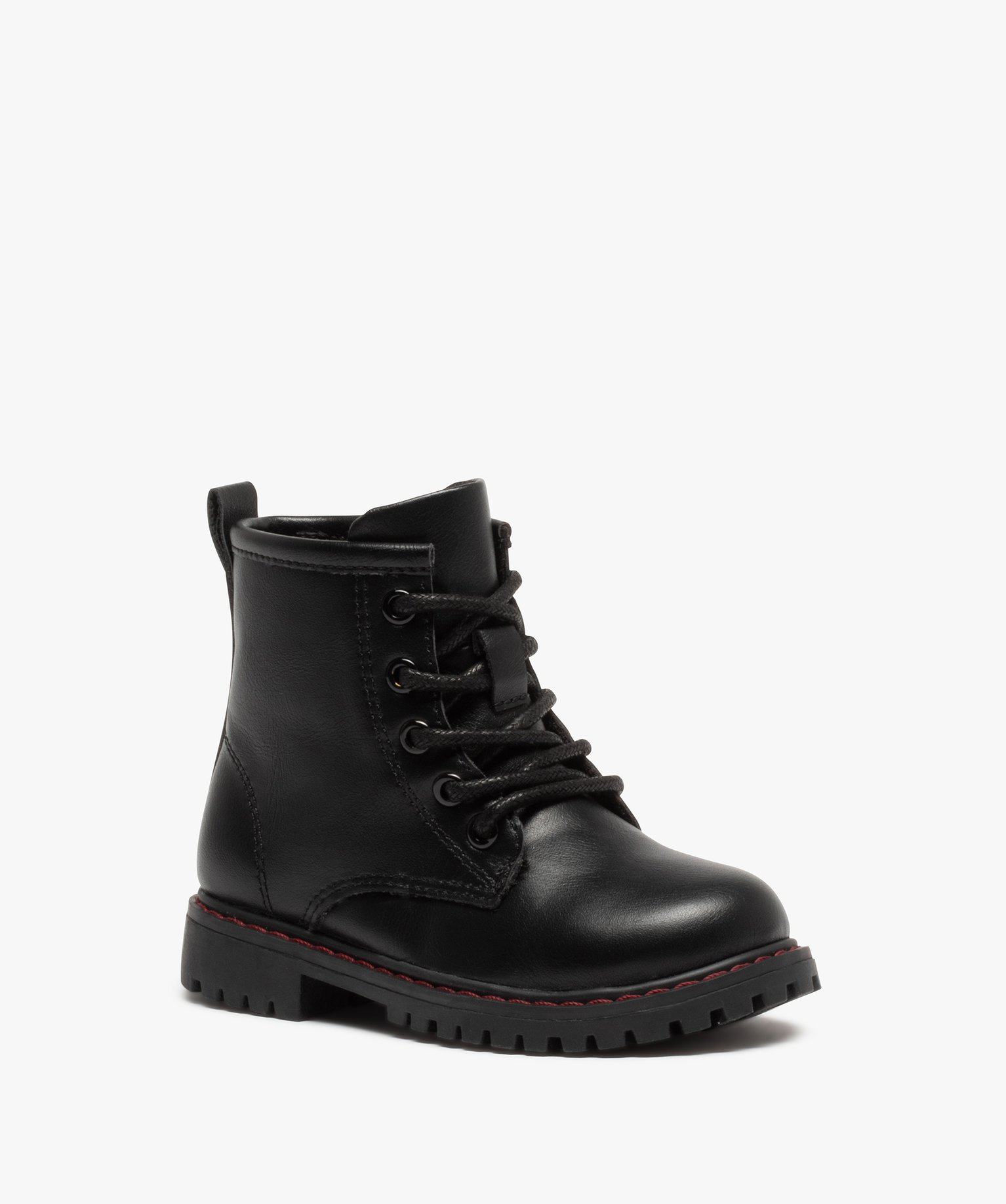 Boots bébé Garçon unies style rock à semelle crantée noir | GEMO