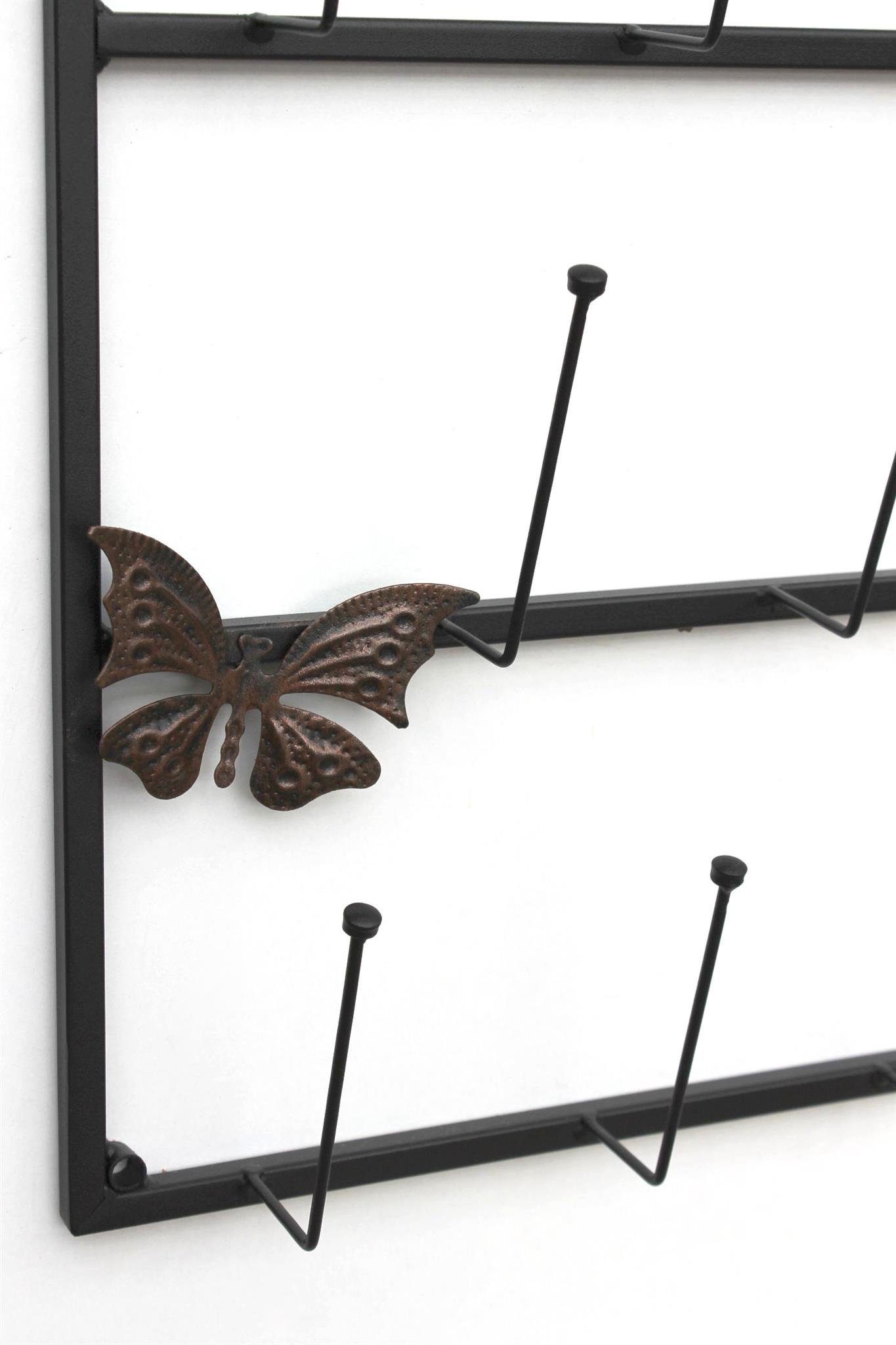 DanDiBo Gläserhalter Tassenhalter Wand Schwarz Metall 60 cm 93850 Tassenhaken Küche Vintage Antik Becherhalter Tassenständer Tassenregal Wandmontage