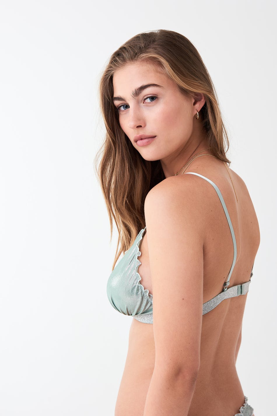 Eva glitter triangle bra