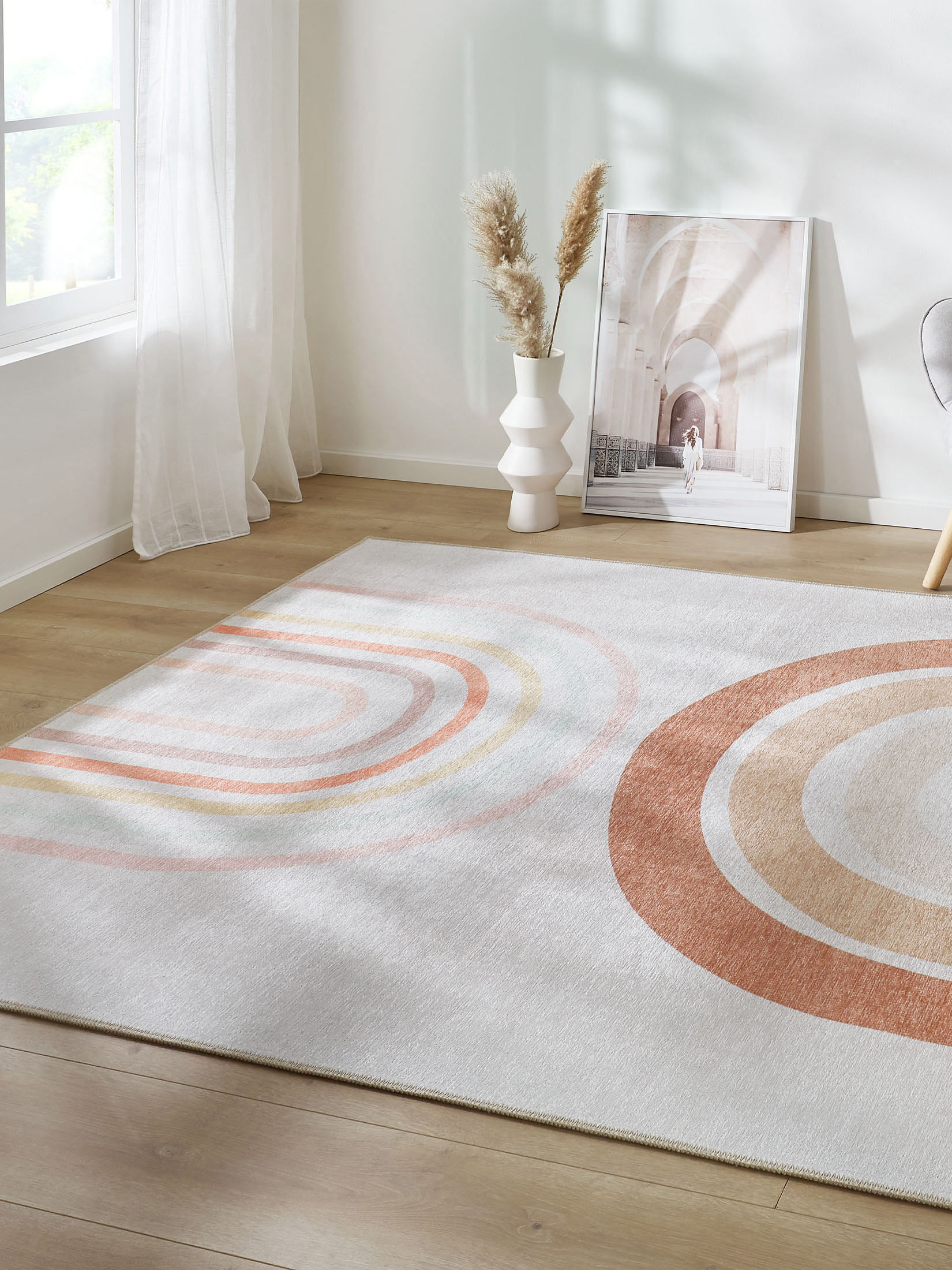 Arcobaleno Moderner Teppich, Beige/Orange