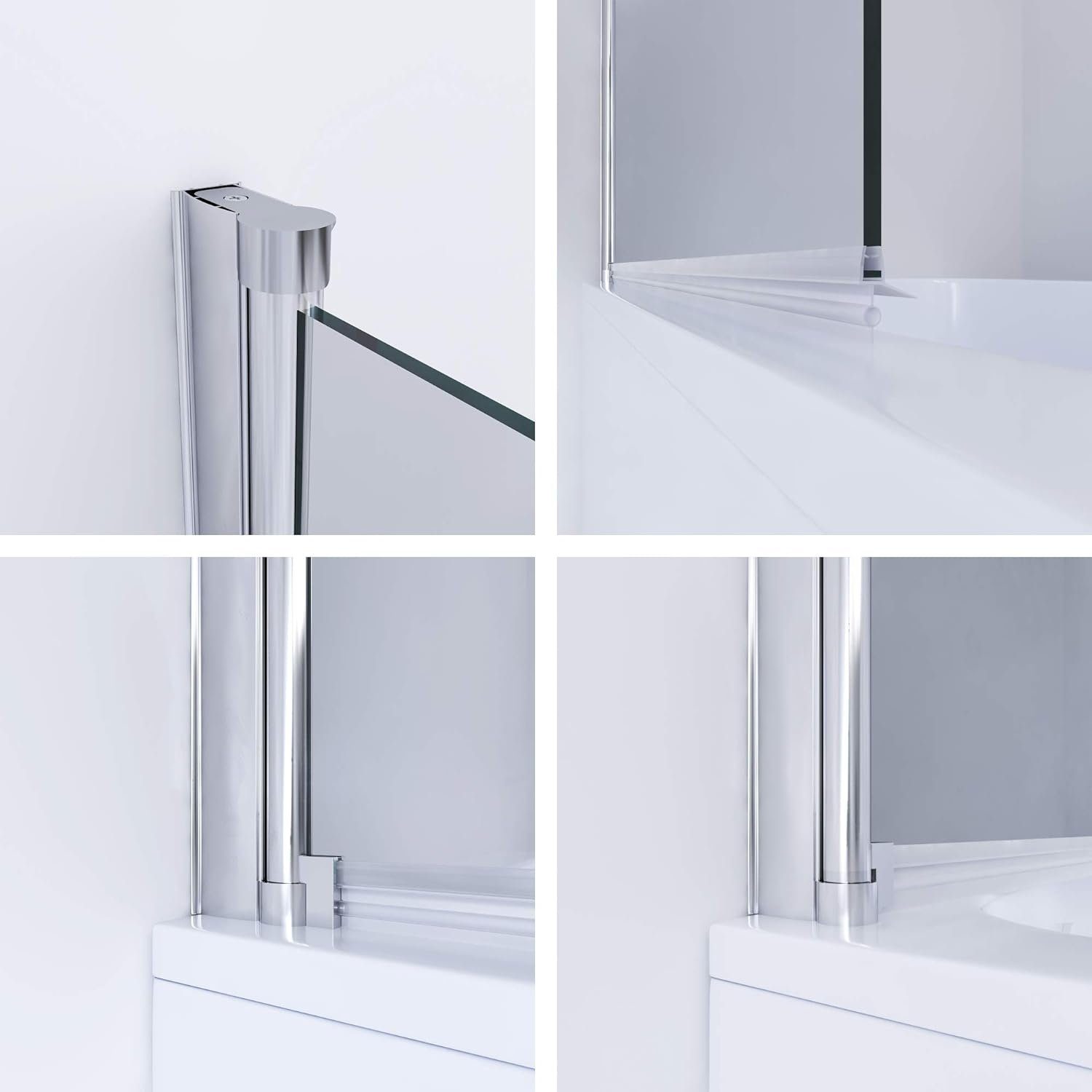 AQUABATOS Badewannenaufsatz Duschwand Duschtrennwand Duschabtrennung für Badewanne 80x140 cm, 5 mm ESG Einscheiben Sicherheitsglas, mit Nano Beschichtung Hebe-senk-Funktion