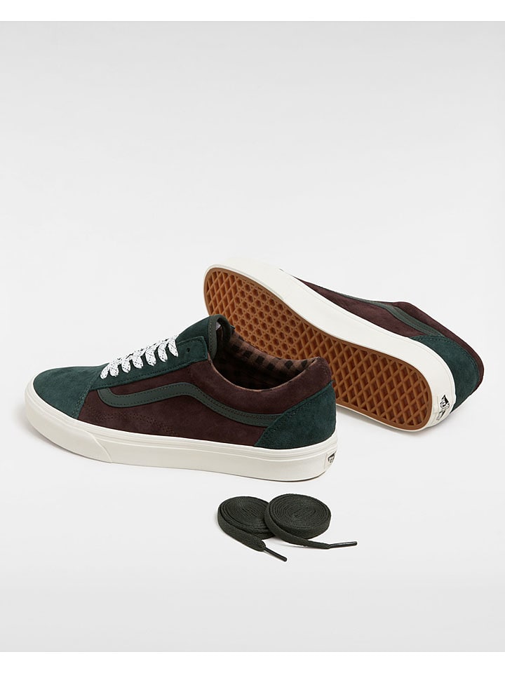 Vans Leder-Sneakers in Braun/ Grün günstig kaufen