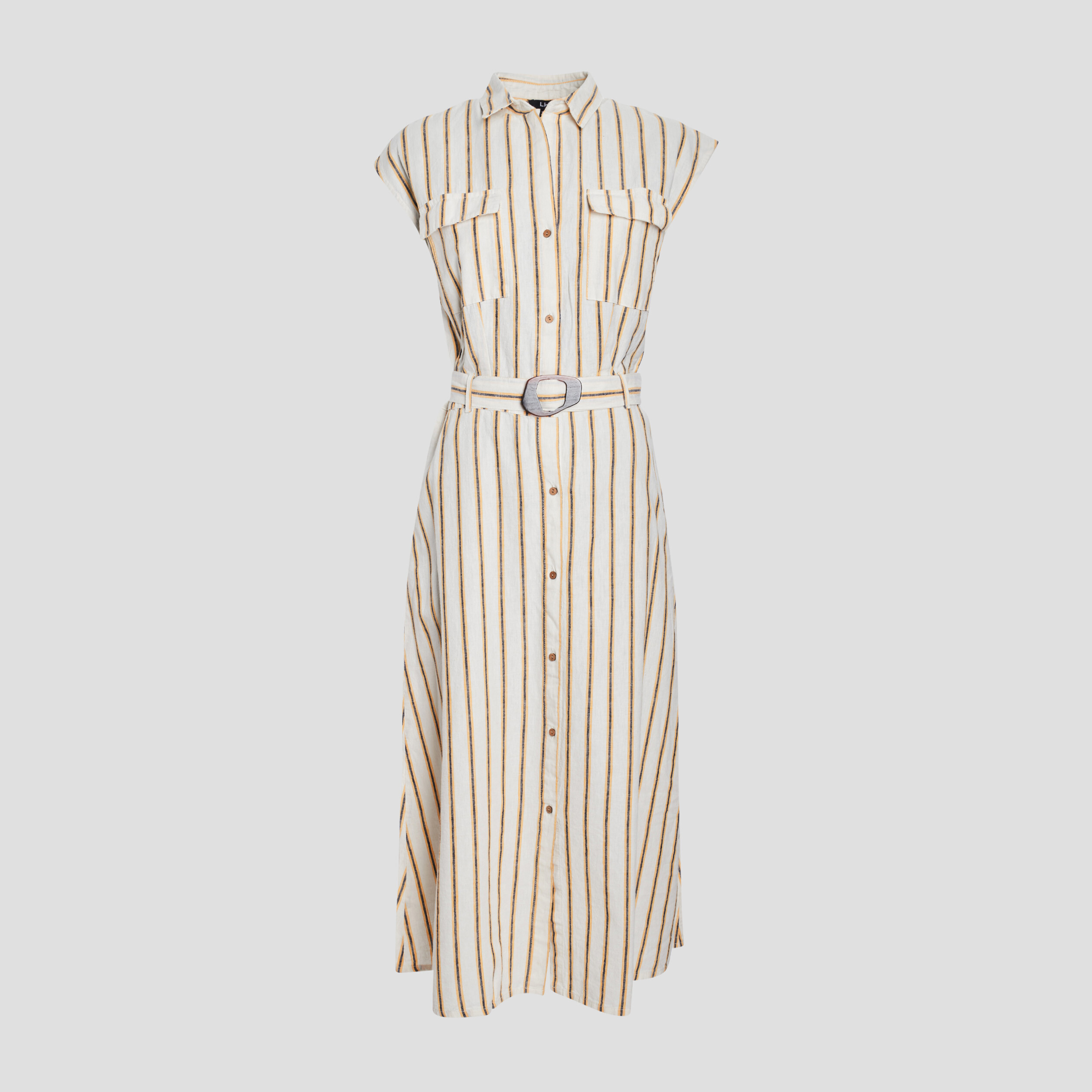 Robe longue patineuse lin majoritaire ecru femme | La Halle
