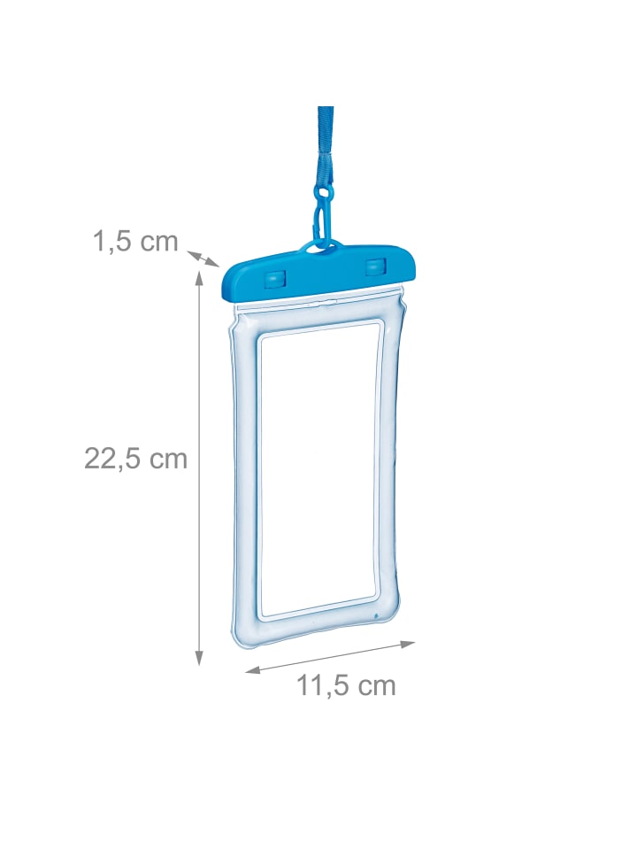 relaxdays 4 x wasserdichte Handyhülle in Blau günstig kaufen onesize