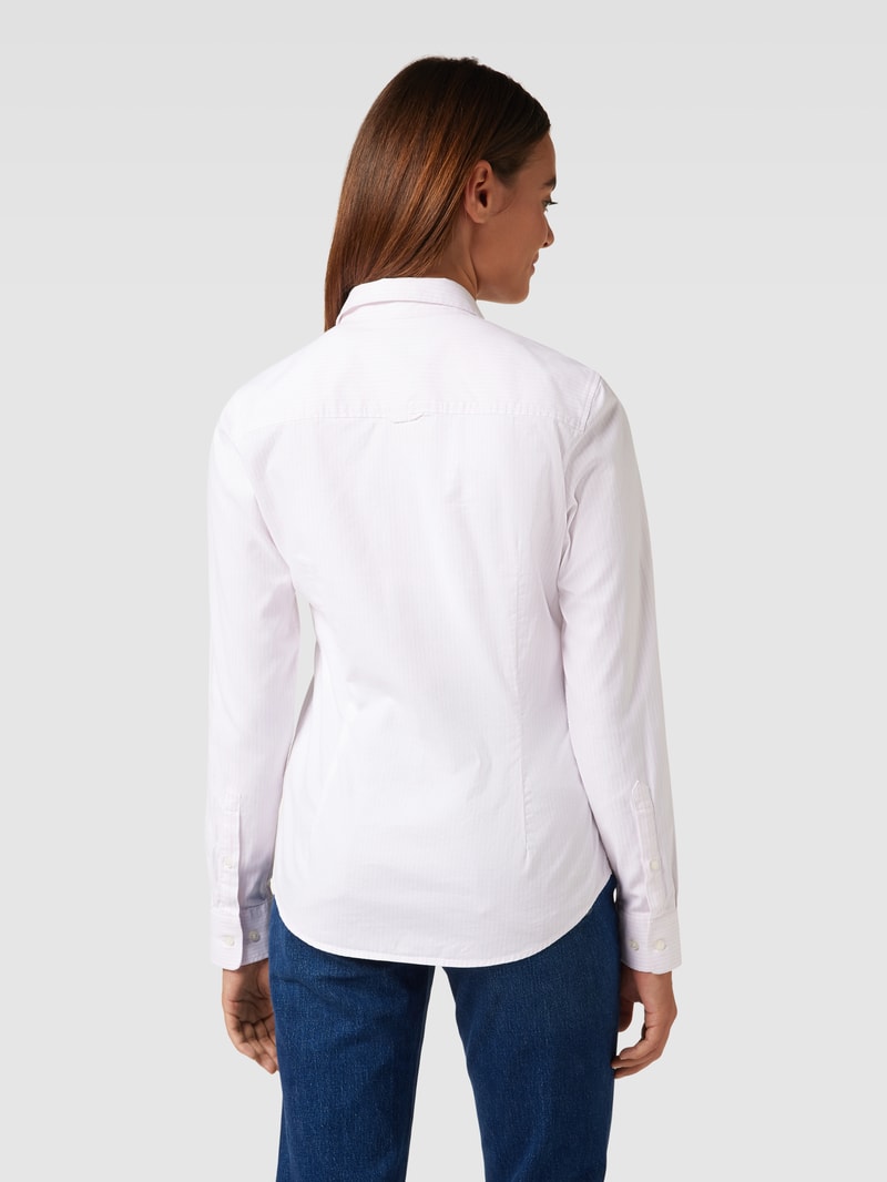 Slim Fit Hemdbluse mit Streifenmuster Modell 'OXFORD' in hellrosa