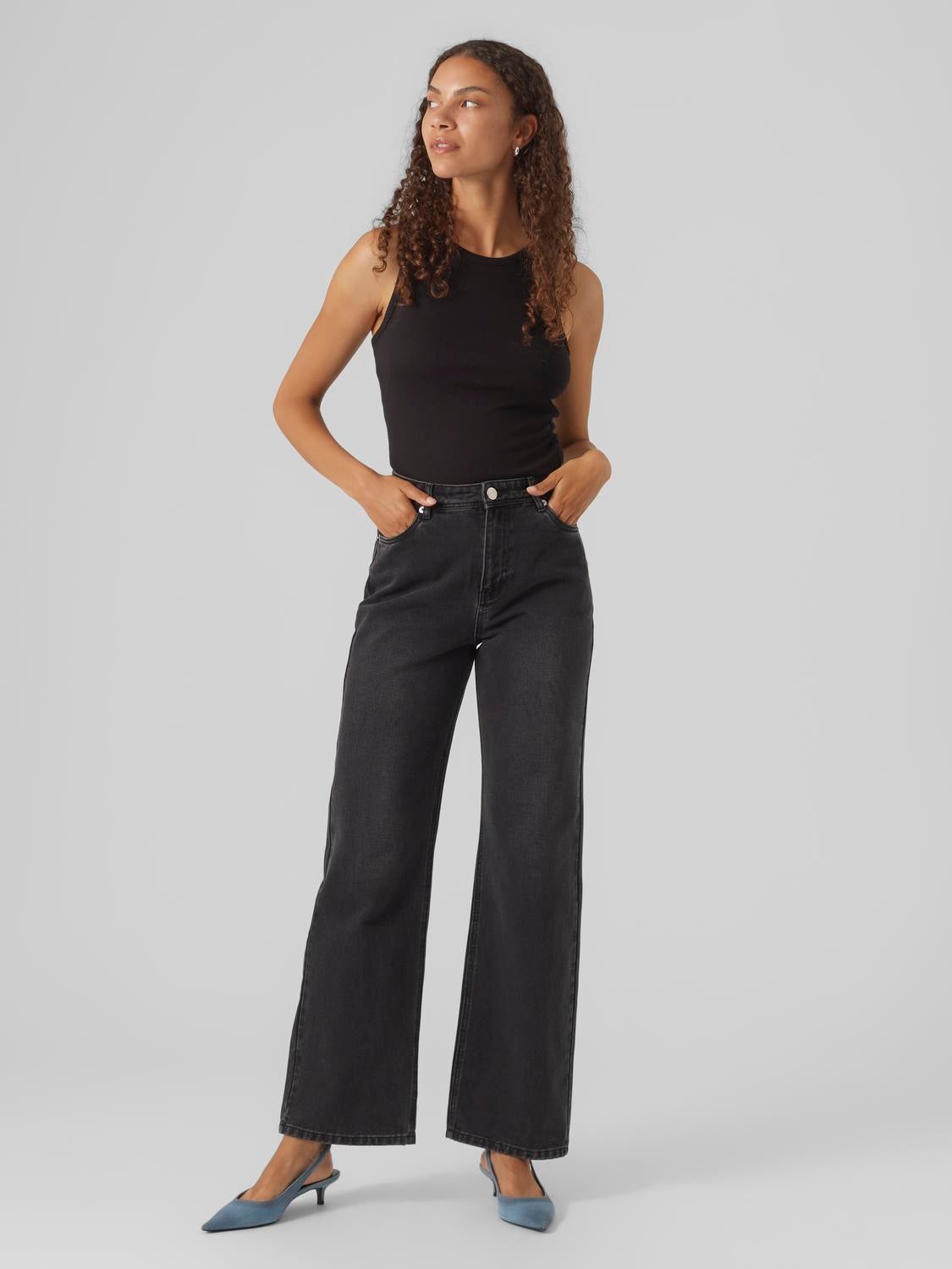 VMRACHEL Hohe Taille Weit geschnitten Jeans